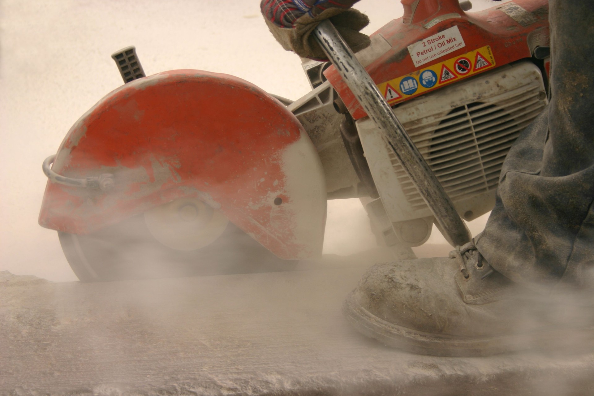 industrial saw cutting a kerb